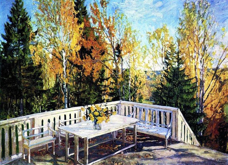 autumn veranda